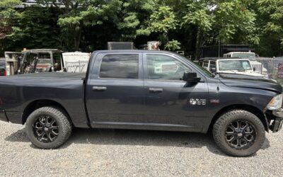 2015 Ram Crew Cab 4dr, 4x4, 43K, Left front minor damage. RUNS and DRIVES, Good airbags, $10,999. NY907A salvage title.